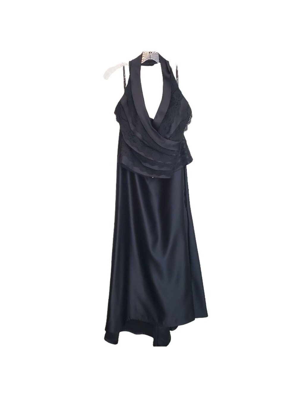 Vintage T Tadashi 2-piece black evening gown prom dress